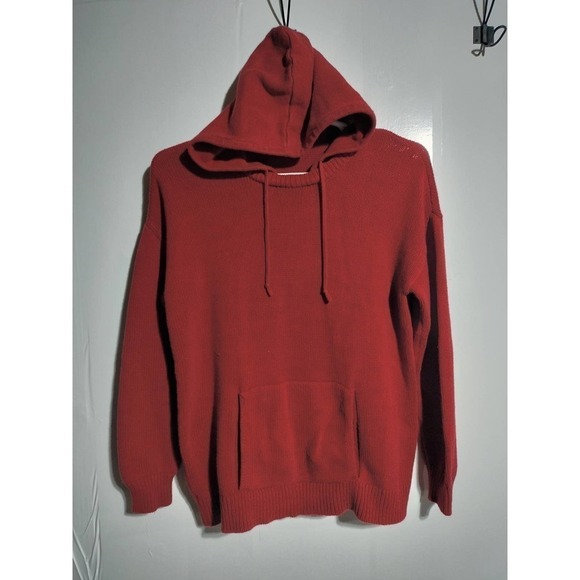 Liz Claiborne red sweater hoodie pull over VINTAGE Y2K Woman XL - Picture 1 of 4